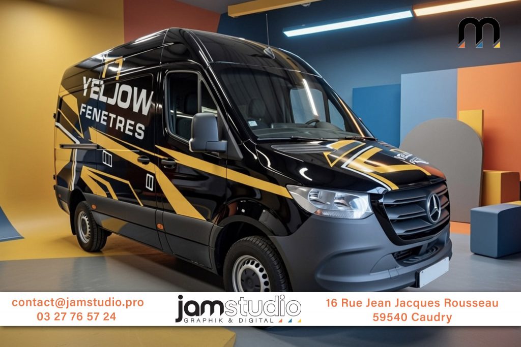 photo d'un marquage d'un véhicule utilitaire à caudry