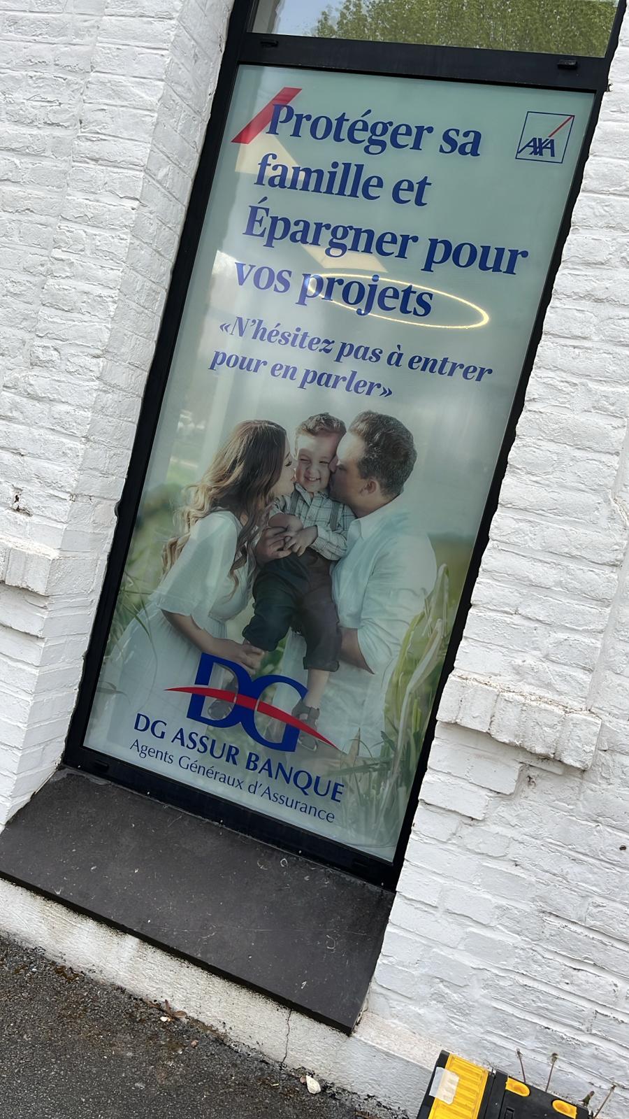 Vitrophanie AXA Cambrai réalisée par JAM Studio